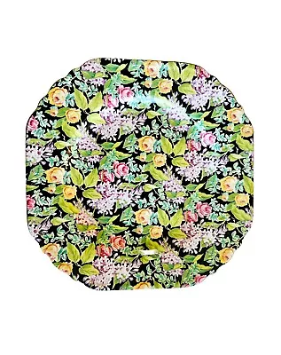 Buy Lord Nelson Ware England Chintz Black Beauty Plate Floral With Gold Trim 7.5  • 38.35£