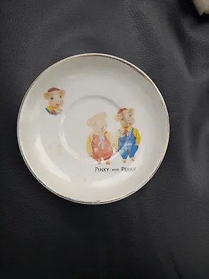 Buy Vintage Pinky And Perky Saucer. Keele Street Pottery (Staffordshire) 1960s • 5£