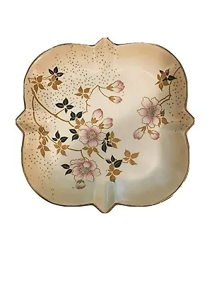 Buy Small Doulton  Burslem England Plate Gold Gilt Flowers Cream Color • 34.70£