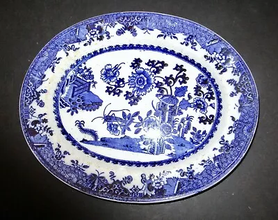 Buy W. T. COPELAND And SONS, Stoke On Trent. Old Oval Plate. 11 By 9” Blue / White • 7.99£