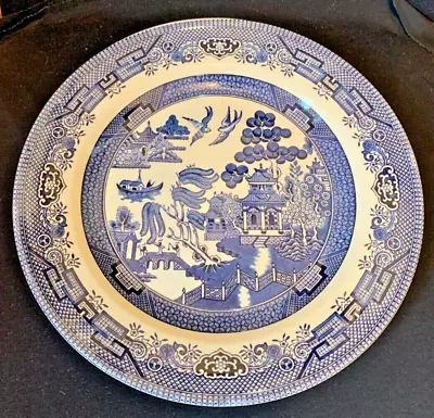 Buy Churchill Blue Willow Dinner Plate 10.25  Transferware England Staffordshire • 4.79£