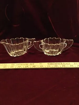 Buy Vintage Heisey Crystolite Cream And Sugar Creamer Pitcher Bowl Elegant Glassware • 18.89£