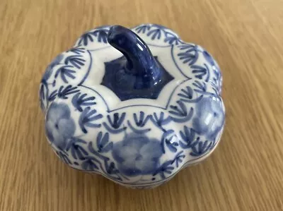 Buy Chinese Blue And White Porcelain Pumpkin Pot • 10£