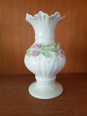 Buy Belleek Floral Vase. 15cm Tall. Excellent Condition. • 8£