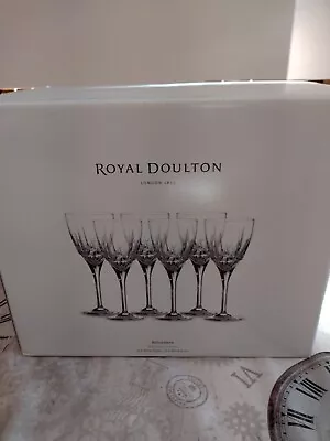 Buy Royal Doulton Belvedere Crystal Wine Glasses Set Of 6 Brand New Boxed • 70£