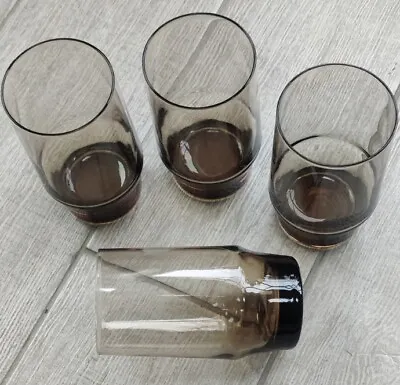 Buy Vintage 1970's Smoked Glass Tumblers, 5  Tall, Set Of 4  • 10£