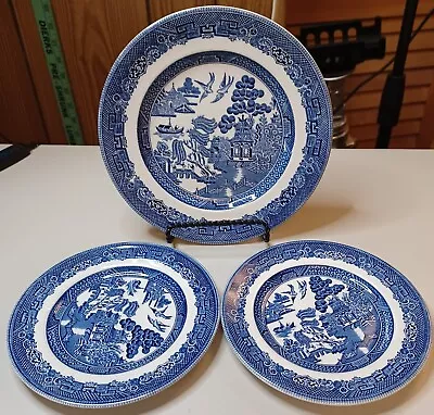 Buy Johnson Brothers England Willow Blue & White 2 Bread Plates & 1 Salad Plate • 19.13£