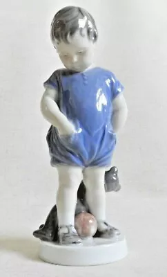 Buy A Beautiful Royal Copenhagen - Denmark, Figurine Of A Boy And Ted, Stamped • 42£