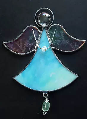Buy Turquoise Guardian Angel Suncatcher Stained Glass Window Wall Hanging Gift • 16.95£
