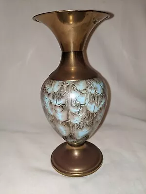 Buy Vtg Delftware Vase Hand Painted Porcelain W/brass Accents Holland 9.5  Nr 1153 • 17.02£