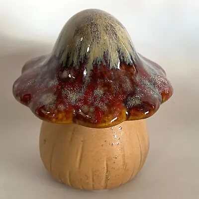 Buy MCM Art Pottery Mushroom Drip Glaze On Cap Top Handmade 3.5  Tall Retro Vintage • 17.29£
