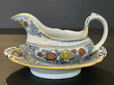 Buy Antique Cauldon England China Gravy Boat #344284 White Blue Yellow Red Floral • 156.48£