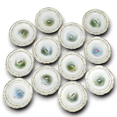 Buy 12 Copeland Spode China Plates With Hand Painted Fish • 297.92£