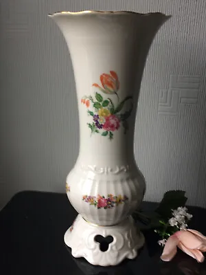 Buy W. Germany Large Floral Vase Seltmann Weiden Bavaria Porcelain Vase W/Gold Rim • 30£