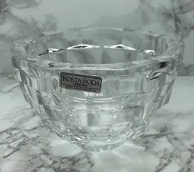 Buy Kosta Boda Vintage Swedish Crystal Opus 1 Art Glass Bowl Engraved Kosta 7x11 Cm • 34.99£
