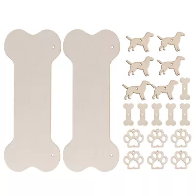 Buy 40pcs Wooden Dog Bone Cutouts For DIY Decorations • 11.15£