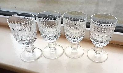 Buy Cut  Glass 4x Port Sherry Small Wine  Glasses  4 1/4  High • 7£