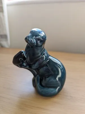 Buy POOLE POTTERY Otter With Fish Blue 4  Figure Figurine Ornament Decor  • 9.99£