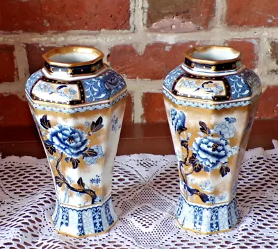 Buy Decorative Pair Octagonal Antique Vases Keeling & Co Losol Ware Chusan L@@k VGC • 70£
