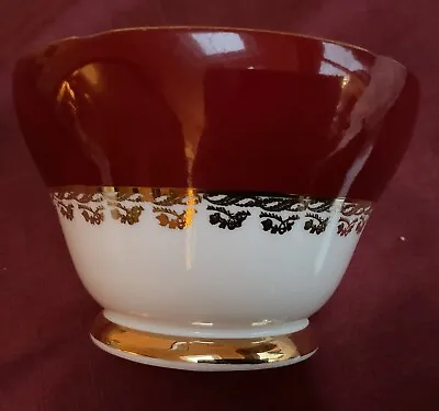 Buy H. M. Sutherland Bone China Red And Gold Sugar Bowl • 6.50£