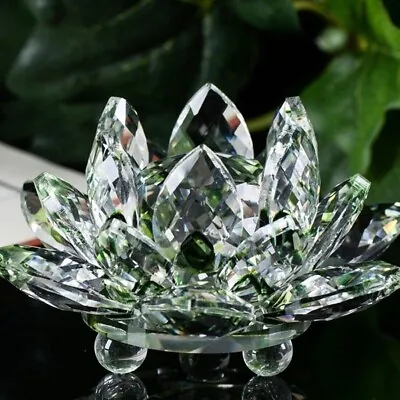 Buy Large Green Crystal Lotus Ornament Symbol Of Renewal And Harmony Stunning Home • 16.98£