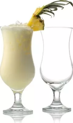 Buy Set Of 2 Hurricane Pina Colada Glasses Cocktail Drinks Bar Entertain Glassware  • 4.50£