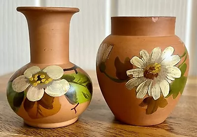 Buy Two Vintage Watcombe Torquay Pottery Bud Posy Vase Hand Painted Terraccotta 3” • 16£