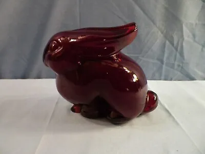 Buy Dalzell Viking Heisey 1990 Ruby Red Glass Large Mama Bunny Rabbit Figurine • 143.85£