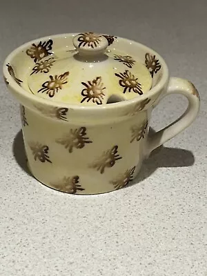 Buy Brixton Pottery Spongeware Bee Yellow Mustard Pot • 14£