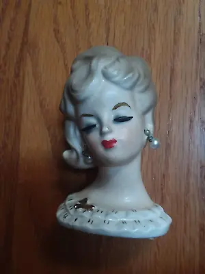 Buy Vintage Head Vase Napcoware Pearl Earrings 1960's Japan Mini 3.5  Gold Accents • 27.81£