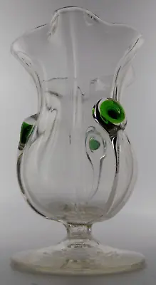 Buy Art Nouveau Stuart & Sons Green Peacock Eye & Trailed Glass Vase C.1900 • 80£