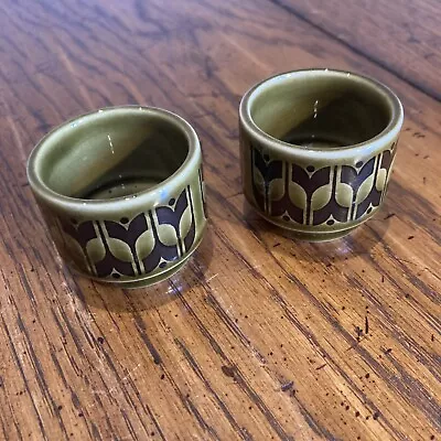 Buy Vintage Hornsea Pottery Heirloom Green Egg Cups Retro 1970s X 2 - See Details • 7£