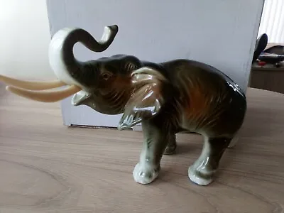 Buy Lovely  Elephant Figure Ornament Collectable Animal Figurine Pottery • 9.99£