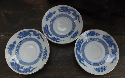 Buy Antique Blue Dragon  Coffee  Saucers Cauldon England Porcelain Bone China • 15£