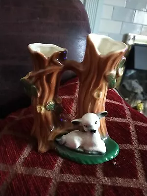 Buy Vtg Retro Hornsea Fauna Lamb Tree Spill Vase Ceramic • 9.99£