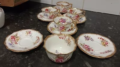 Buy Hammersley Dresden Sprays Part Teaset. 3 X Cups & Saucers, 1 X Sugarbowl And... • 25£