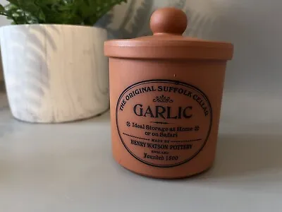 Buy Henry Watson Pottery Garlic Pot The Original Suffolk Cellar Terracotta Jar • 15£