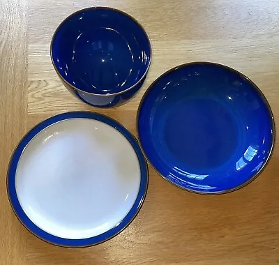 Buy Vintage Retro Denby Imperial Blue Ware Luncheon Plate Soup Salad Bowl Bundle Lot • 15£