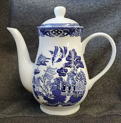Buy Blue Willow Royal Cuthbertson Coffee Tea Pot Blue & White Dinnerware China NWOT • 46.49£