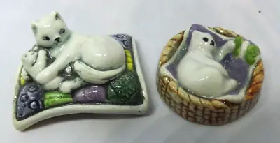 Buy Margaret Howard Handmade & Painted     Two Cats    St.ives, Cornwall Potter. • 14.99£