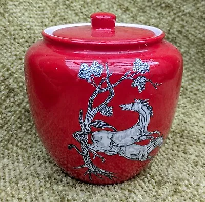 Buy Vintage Crown Devon Lidded Red Ginger Jar  Or Pot Pegasus Fieldings  Horse • 6.99£