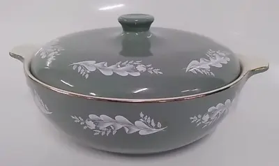 Buy Lord Nelson Tureen  Lidded Pottery  21cm  Sage Green/ White Leaf Made In England • 6.99£