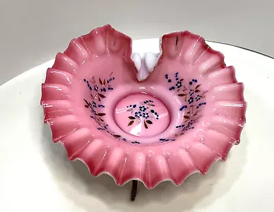 Buy Antique French Victorian Brides Bowl Calling Card Bowl Pink White Cased Glass • 118.57£