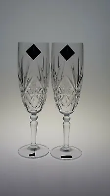 Buy 11-23 Pair Edinburgh Crystal Menteith 7 1/2  Champagne Flutes • 35£