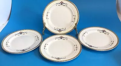 Buy Set (4) Antique CLEVELAND CHINA TOKIO Bread PLATE PINK ROSES ON SCROLLS • 13.51£