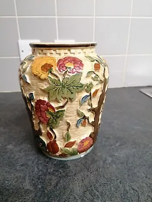 Buy Large Vintage Indian Tree Vase Hand Painted H. J. Wood Staffordshire 21cm H • 10£
