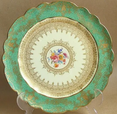 Buy GEORGE JONES & SONS CRESCENT CHINA 8½  HP FLORA AND GILT DISPLAY PLATE (Ref8150) • 45£