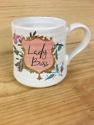 Buy Lady Boss Flowery Pottery Mug By Patina Vie Gold Floral 16 Oz.coffee Tea • 5.68£