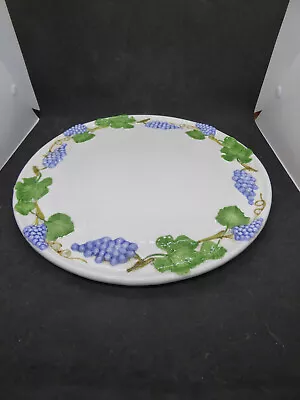 Buy Vintage ATN Majolica Bassano Grapes Large Platter Hand Painted Made In Italy VGC • 25£