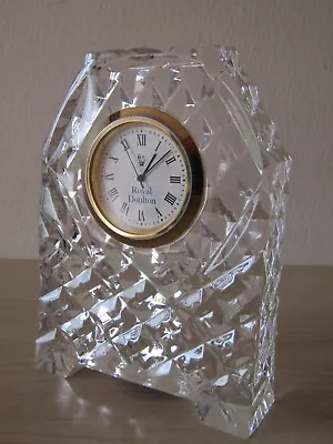 Buy Vintage Royal Doulton Finest Crystal 4  Desktop Quartz Clock - Working. • 10.95£